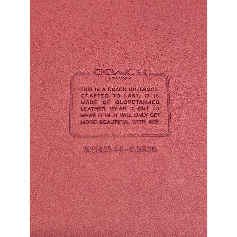 Coach Glovetanned Leather Notebook Cover Turnlock Magenta Pink w/ Pen & Journal - Picture 9 of 10